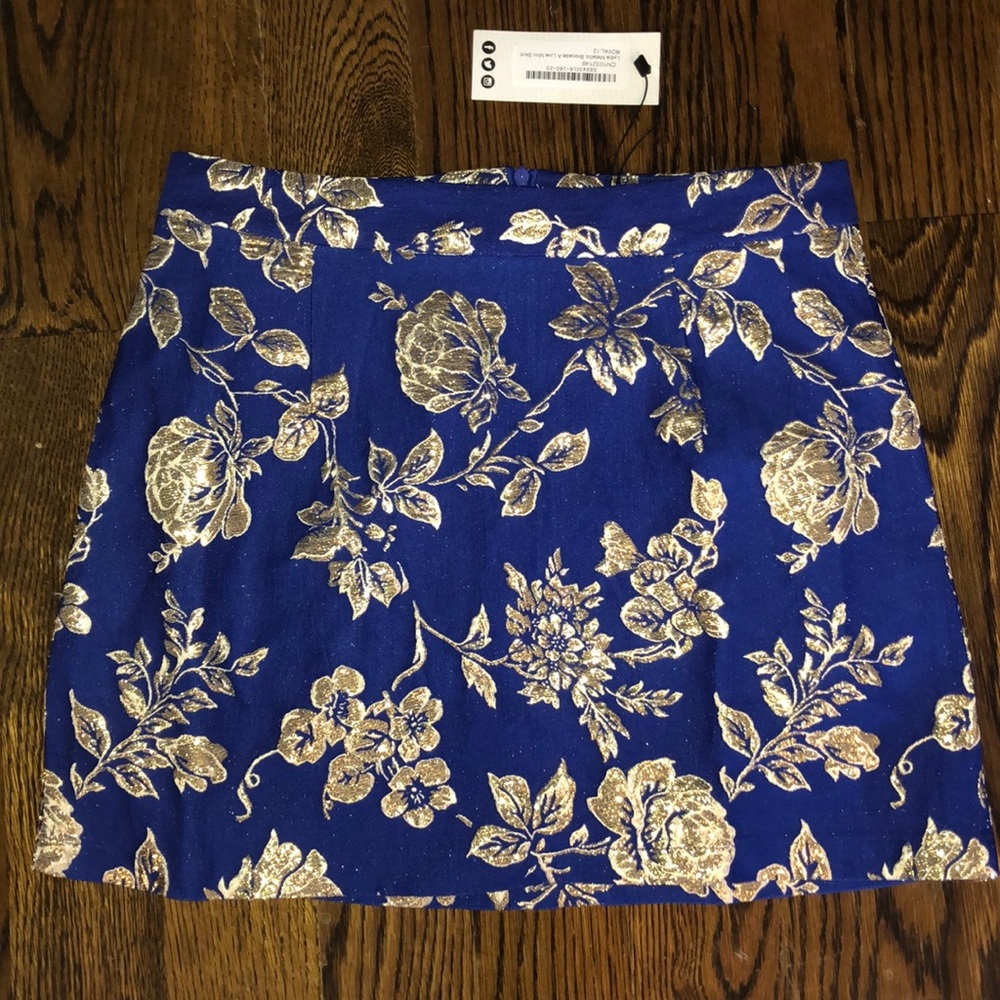 Blue Flower Patterned Skirt